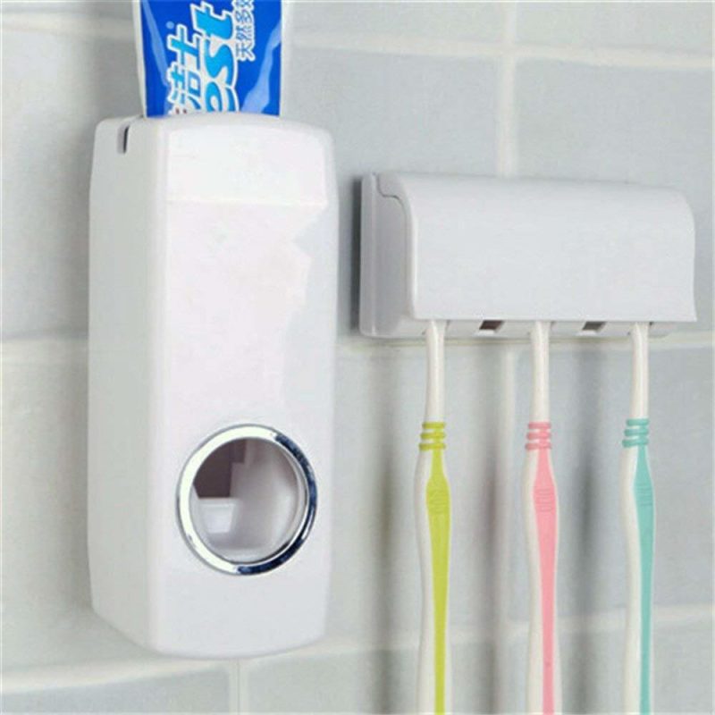 Automatic Toothpaste Dispenser with Toothbrush Holder - Image 2